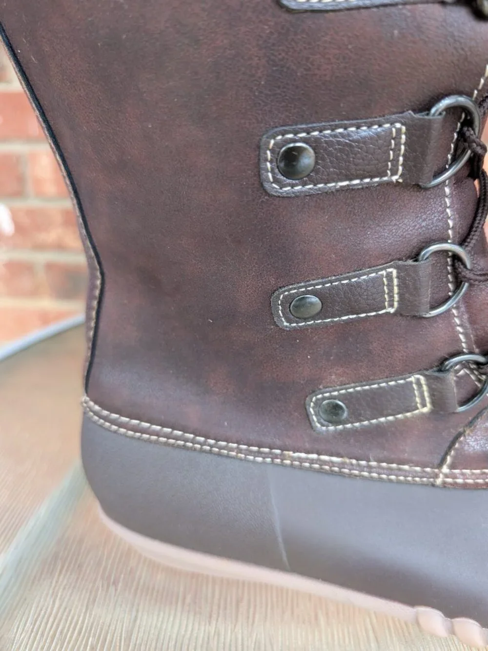 Women's Yuu Fiona Brown Mid Calf Duck Boots Size 10